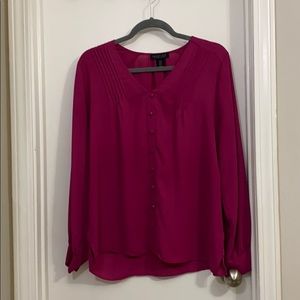 Long sleeve blouse with button detail